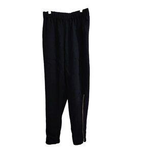 Everlane Trouser Pants Womens 4 Black Zip Ankle Elastic Waist Pull On Tapered